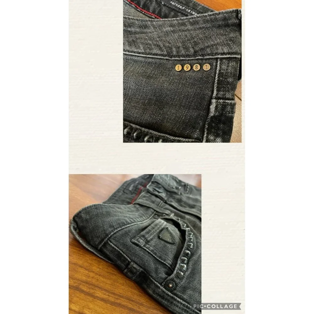 GUESS LOS ANGELES 1981 Dark Gray FAIRFAX SKINNY JEANS Women size 28 - Picture 7 of 12